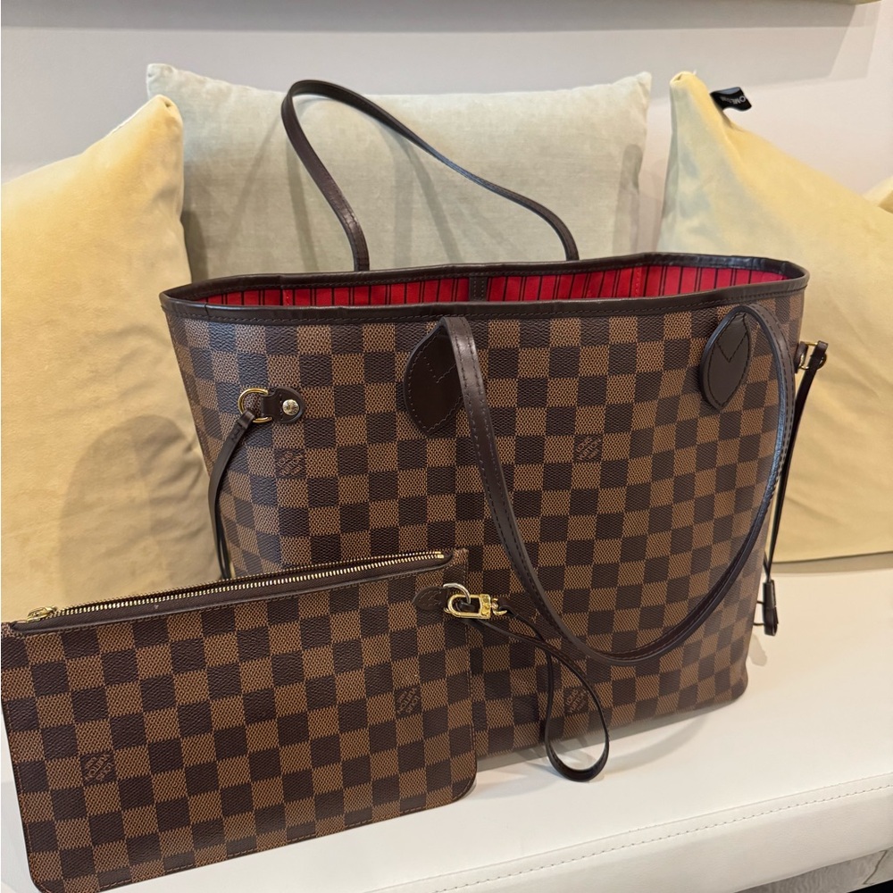 Louis Vuitton Brown Tote Bag with Pouch